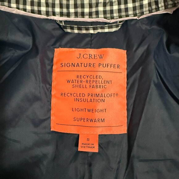 J. Crew Checkered Black and White Puffer Jacket - Picture 12 of 16